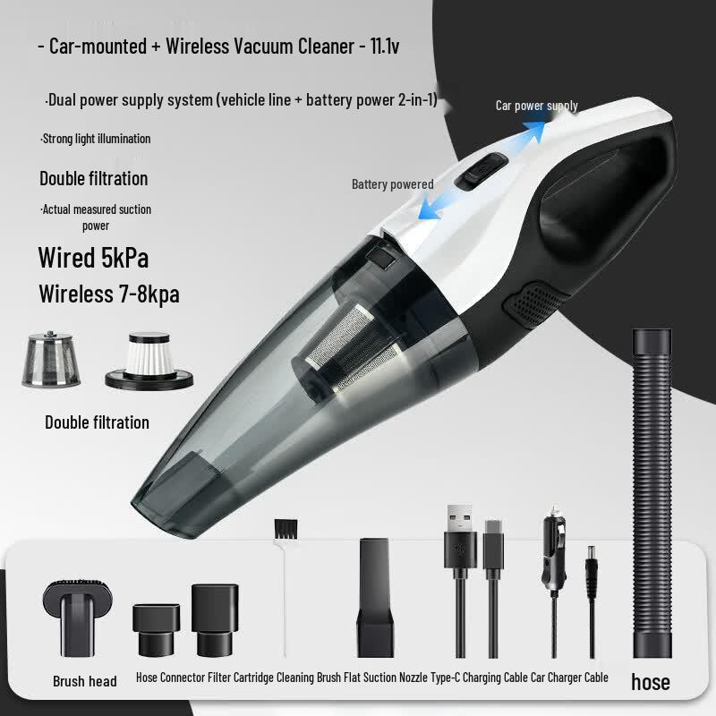 CHELV High Suction Handheld Car Vacuum Cleaner with Light