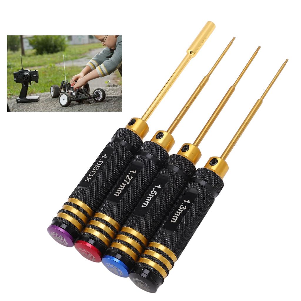 4Pcs RC Screwdriver Socket Hex Aluminium Alloy Repair Maintenance Tool Set Kit for Toy Model