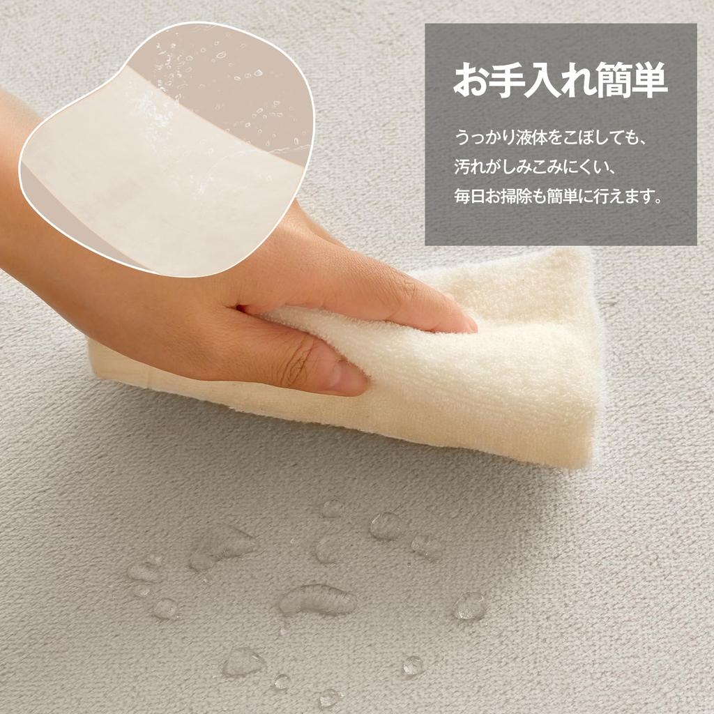 Mensu Carpet Rug Washable 200 x 250cm Approximately 3 Tatami Mats Carpet Flannel Rug 4mm pile Scandinavian Stylish Antibacterial Odor Resistant All