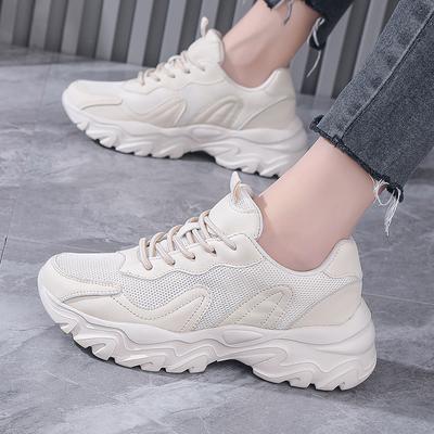 New Sneakers Womens Thick Bottom Fashion Tennis Mesh Breathable Sneakers Casual Ladies Sport Shoes Comfortable Running Shoes