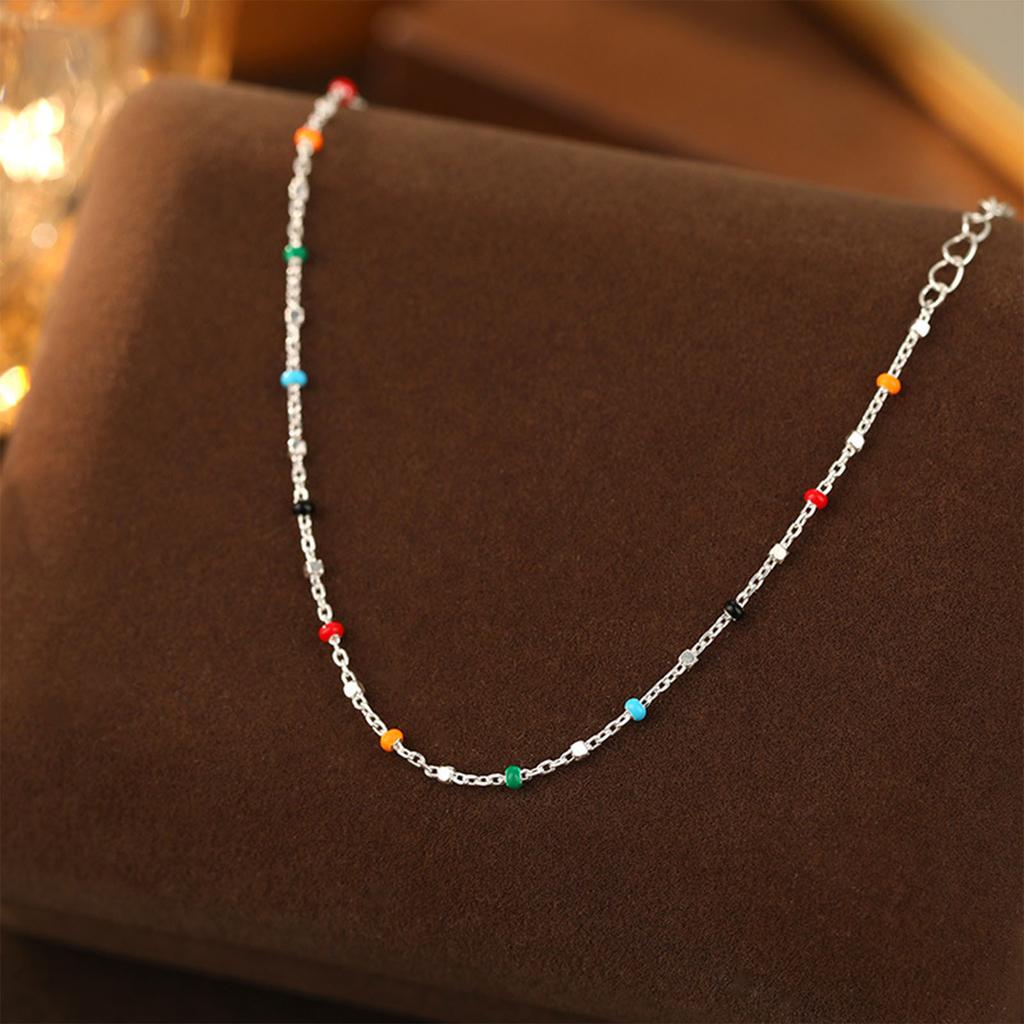 Copper Dopaamine Colored Bean Bracelet Women's Popular INS Summer Niche Thin Fashion Jewelry Trendy Accessory