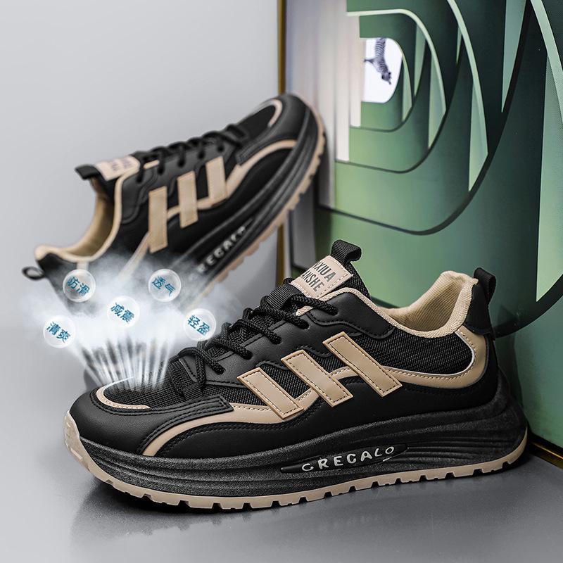 Spring Trendy Brand Designer High-end Mesh Casual Sports Shoes Men's Versatile Thick-soled Heightening Dad Shoes