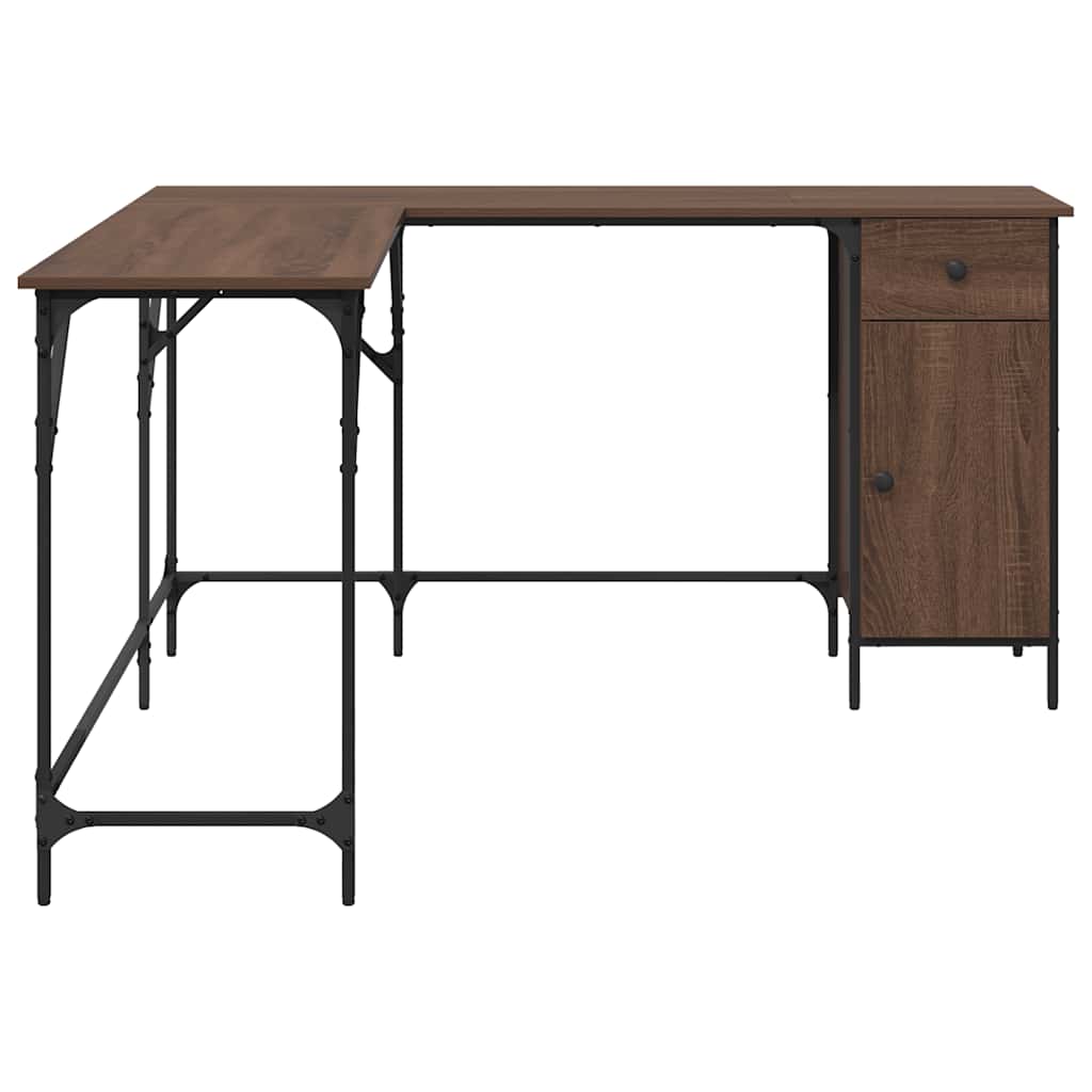 Desk Brown Oak Effect 141 x 141 x 75 cm Particleboard