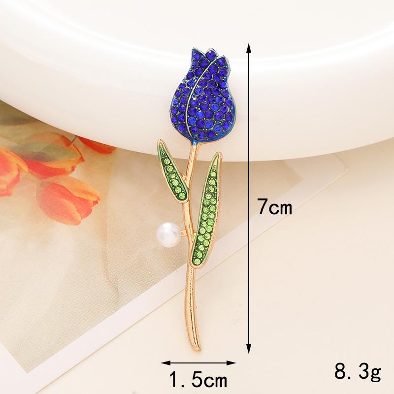 New 3D Rose Flower Alloy Phone Case Charm with Rhinestone Droplet.