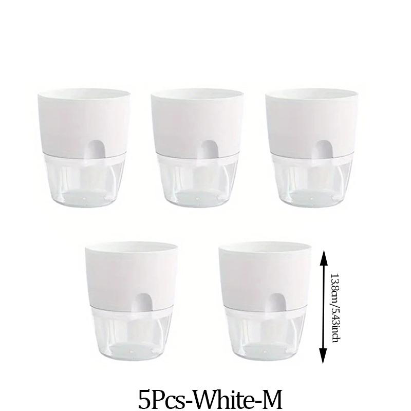 5Pcs Self Absorbing Transparent Flowerpot,Inner Air Hole, Prevention of Plant Root,Office, Hotel, Home Decor