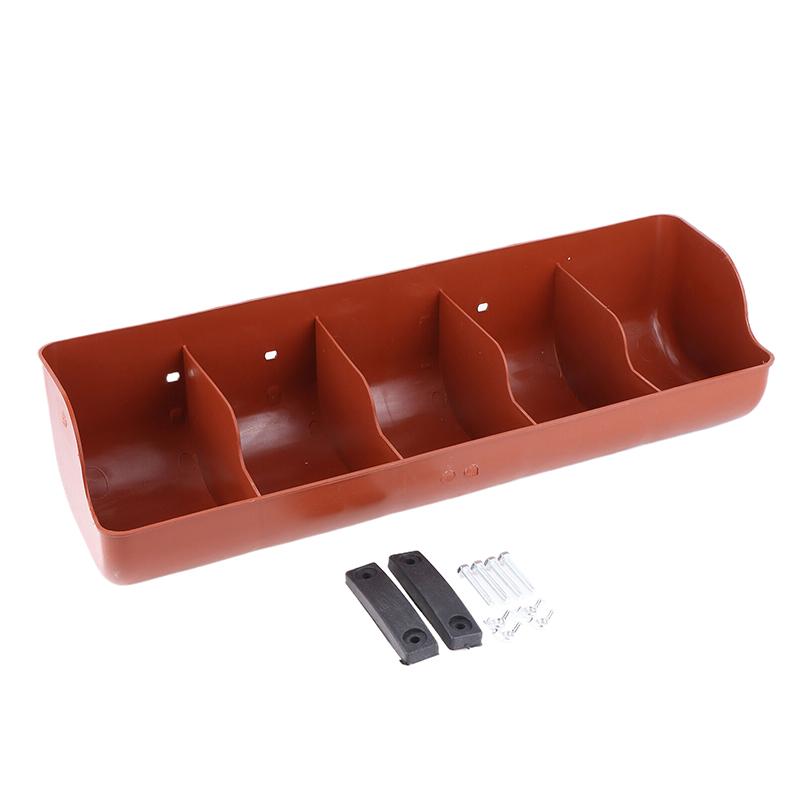 

5 Slots Piglet Fodder Slot Farm Animal Supplies Livestock Fodder Dish Feeding Bowl For Cattle Pigeon Dog Goat Piglet Feeder Dark red