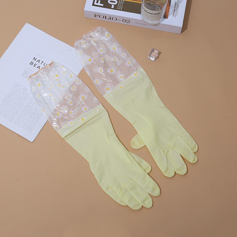 Extra Long Waterproof Dishwashing Gloves for Kitchen and Laundry, Jelly Color PVC
