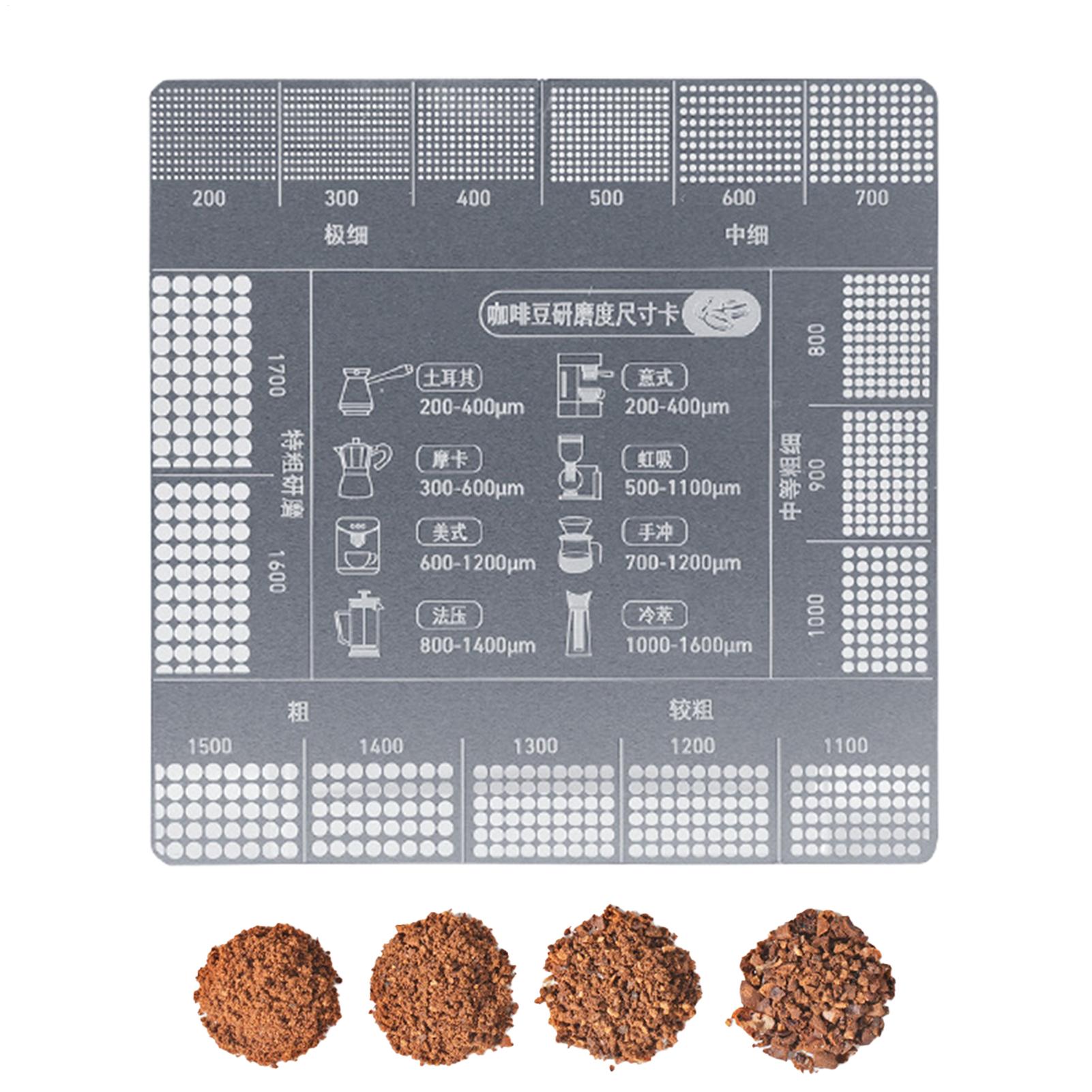 Карта-шкала помола Карта для сравнения толщины кофейного порошка для итальянского кофе ручной заварки Вспомогательный инструмент для помола зерен CHINA