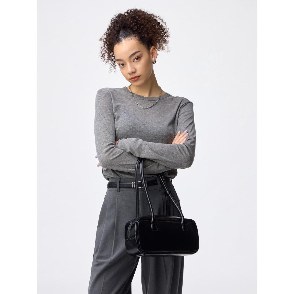 

Gu By Uniqlo Мягкий Прозрачный Крю-Нек Длинный Рукав 06 GRAY/XS