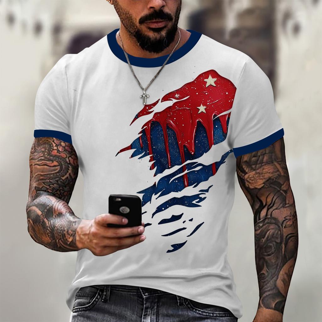 Modisches Herren-T-Shirt, lässige Straßenkleidung mit kurzen Ärmeln