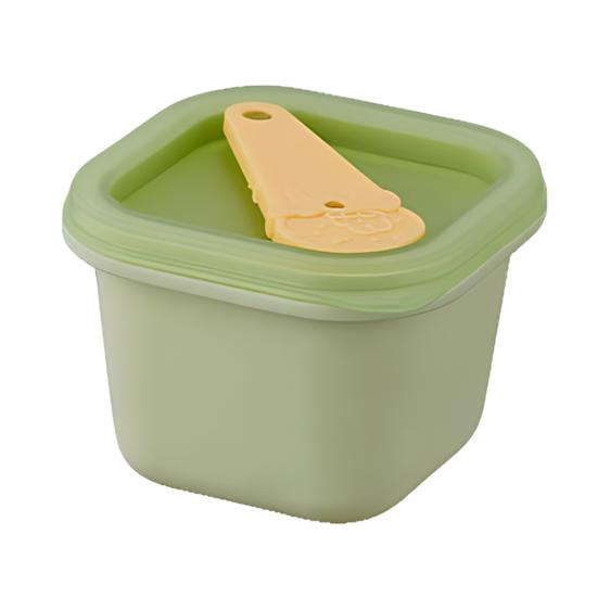 Ice Cube Mold with Handle Sealed Lid Easy Release Food Grade Silicone Ice Cube Mold Baby Food Supplement Freezer Tray зелёный