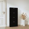 VidaXL Shoe Cabinet Black 59x17x150 Cm Engineered Wood 342520