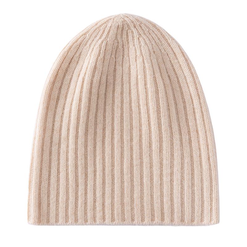Women s 100% Cashmere Ribbed Knit Hat with Ear Protection - Warm & Stylish Solid Color Design One Size