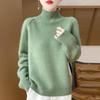 Women Sweater 100% Wool MODERN NEW SAGA Turtleneck Knit Pullover Thick Winter Jumpers Female Knit Tops