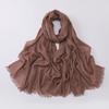 Soft Versatile Solid Bamboo Yarn Scarf With Star Rhinestone For Women