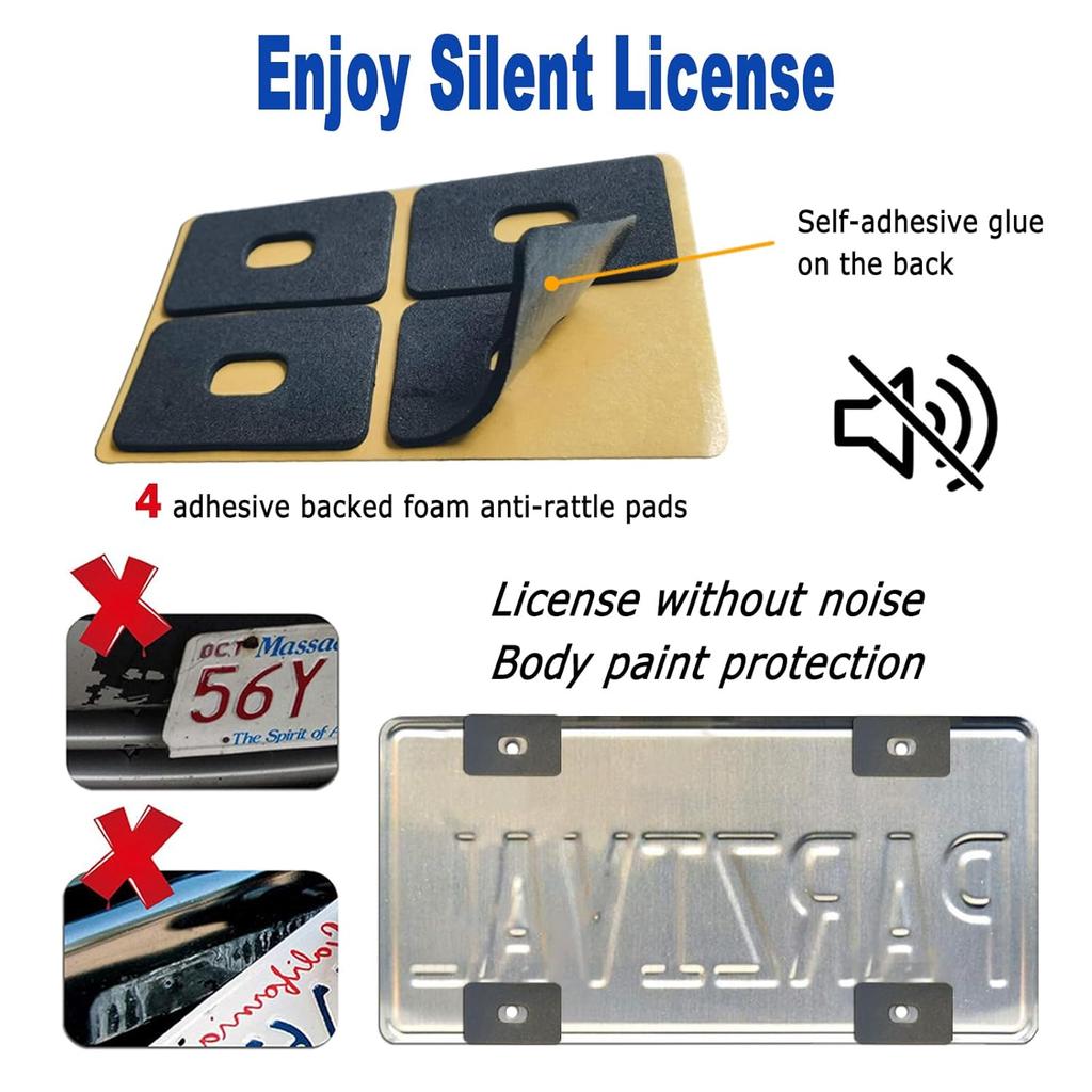Aootf Carbon Fiber License Plate Frame- Handcrafted of 100% Real Carbon Fiber Cloth Wrap Stainless Steel Frame | Rustproof License Plate Screws with