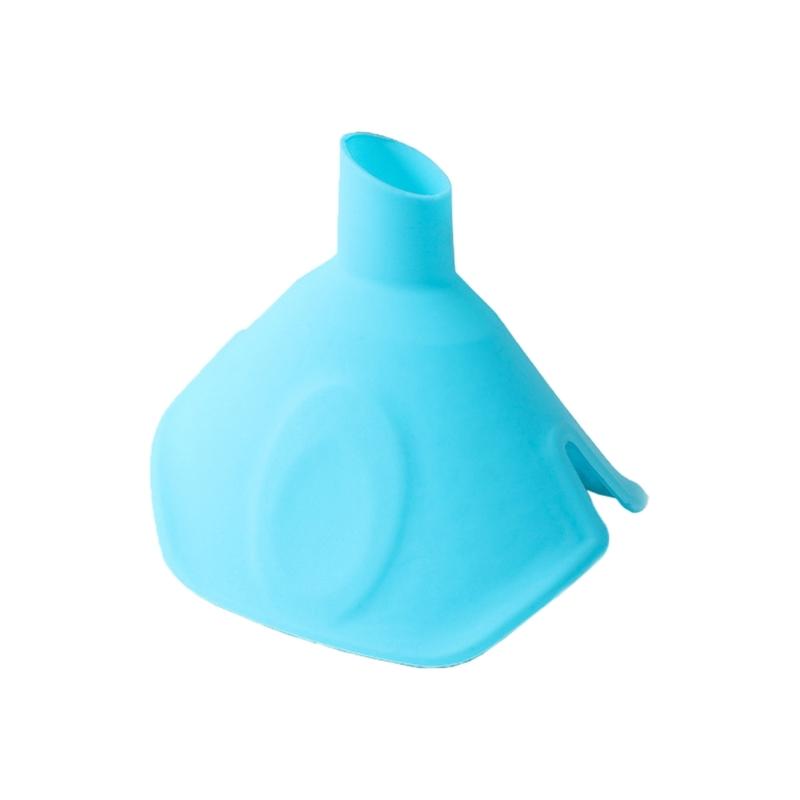 2Pcs/set NonSlip Heat Resistant Insulated Grip 2in1 Silicone Small Hole Funnel Multifuncational Spices Filling Tool 1 озеро синий