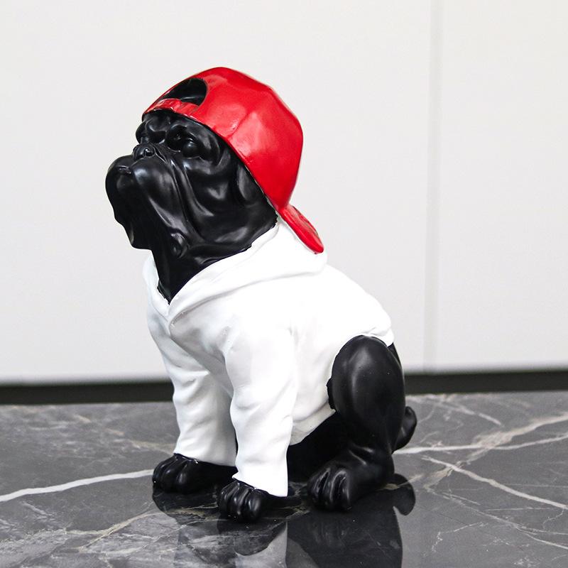 Kunst Ornamenter Moderne tegneserie Dyr Bulldog Skulptur Myke dekorasjoner Butikk Resepsjon Stue Modell Romdekorasjoner