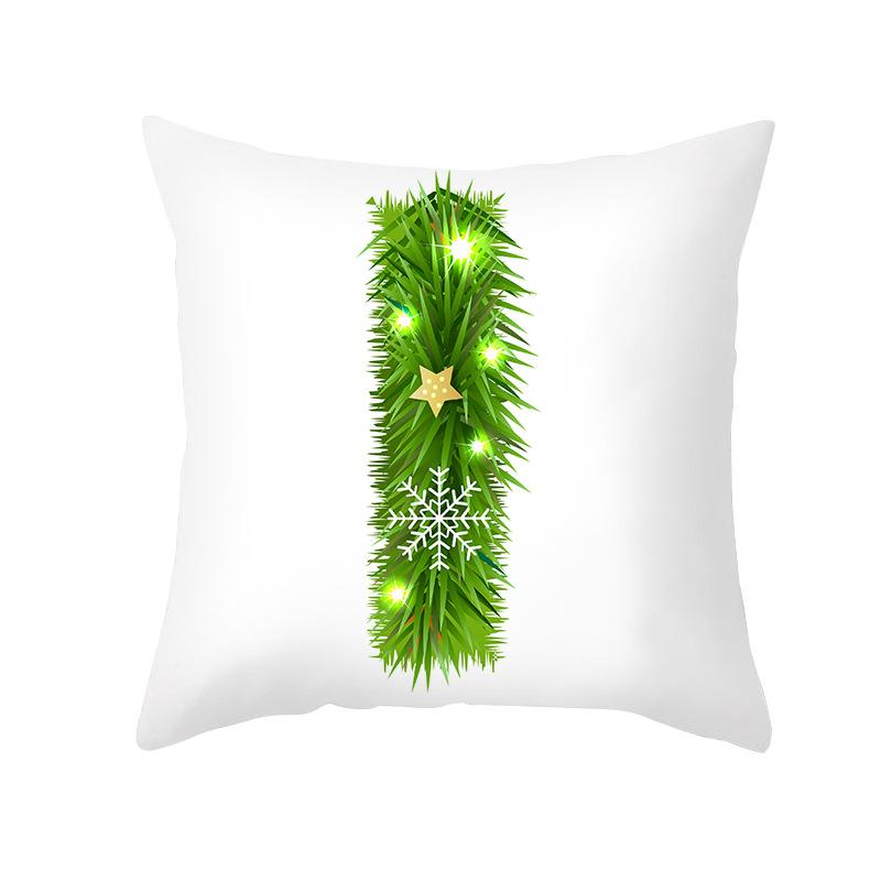 

Рождественская наволочка с рисунком зеленой буквы серии, офисная наволочка, чехол для подушки с принтом, трансграничная 40x40cm