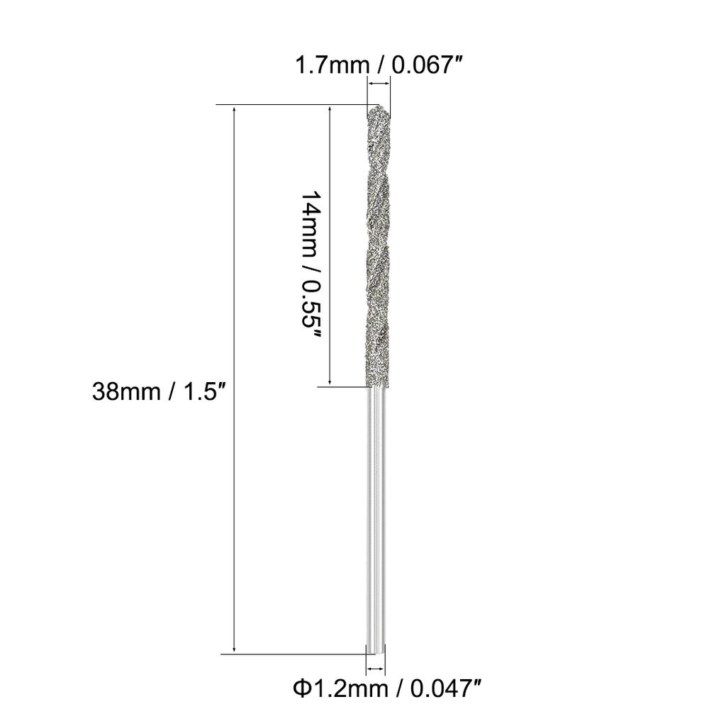 2/5/10pcs Metric Diamond Coated Twist Drill Bits 0.9/1/1.2/1.7/2.1/2.5mm High Speed Steel Drill Bit Sets for Glass Marble Stones