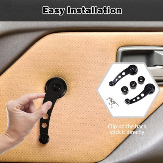 Black Aluminum Manual Billet Window Crank Handle Winder Knob Universal Door Side