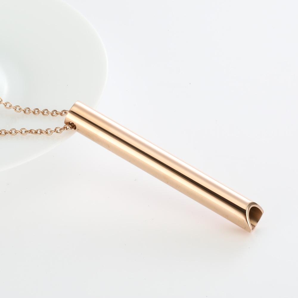 Halskette mit Pfeifenanhänger aus Edelstahl für Männer und Frauen, Vakuum-Halskette reguliert die Atmung und lindert Ängste