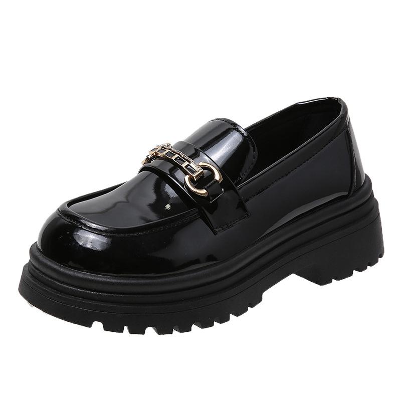 

Маленькие кожаные туфли в британском стиле, женские весенне-осенние новые туфли на толстой подошве, женские французские лоферы без шнуровки 39