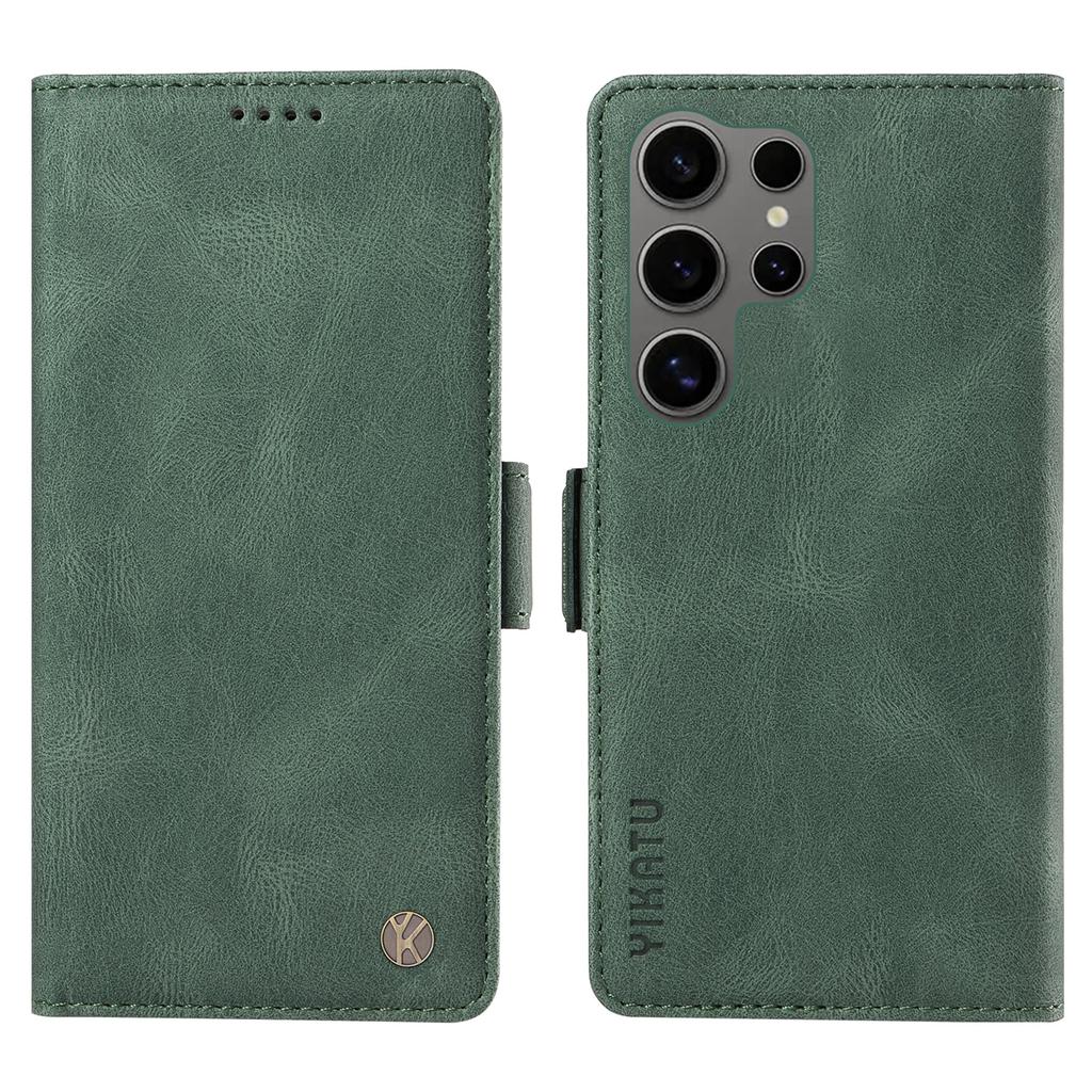 YIKATU YK-005 For Samsung Galaxy S25 Ultra Case PU Leather Wallet Phone Cover Skin Touch Feeling