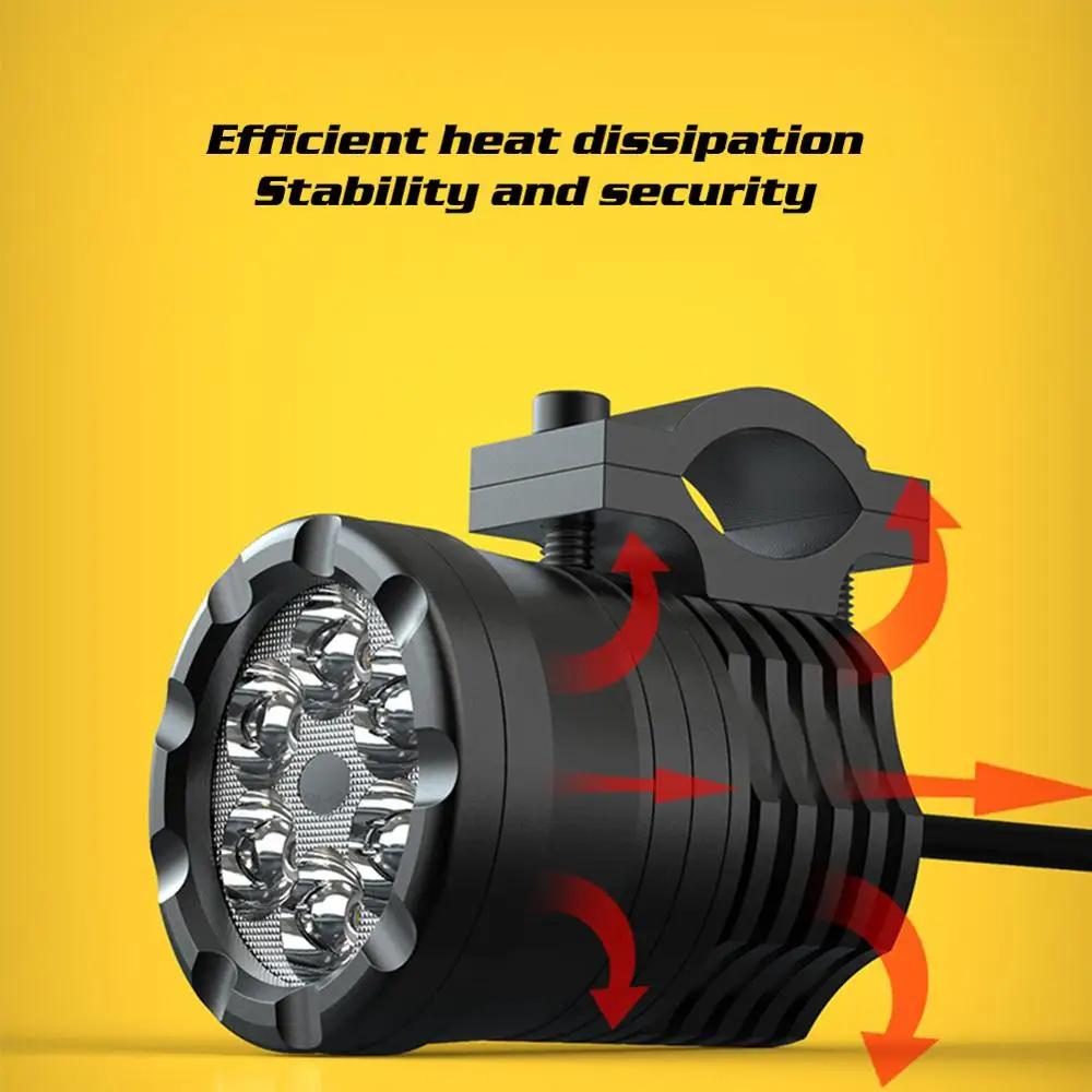 1/2PCS 60W Additional Led Headlights for Motorcycle Universal Moto Spotlight LED Motorcycle Headlight Auxiliary 12V 24V Car Lamp