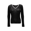 VEROMODA Women's V-Neck Hollow Color-block Knit Sweater