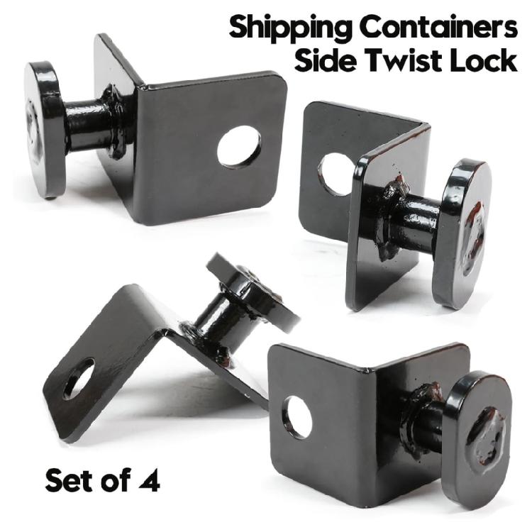 4Pcs Carbon Steel Container Anchors Tie Downs and Twist Locks for Quick Easy Installation Corrosion Proof