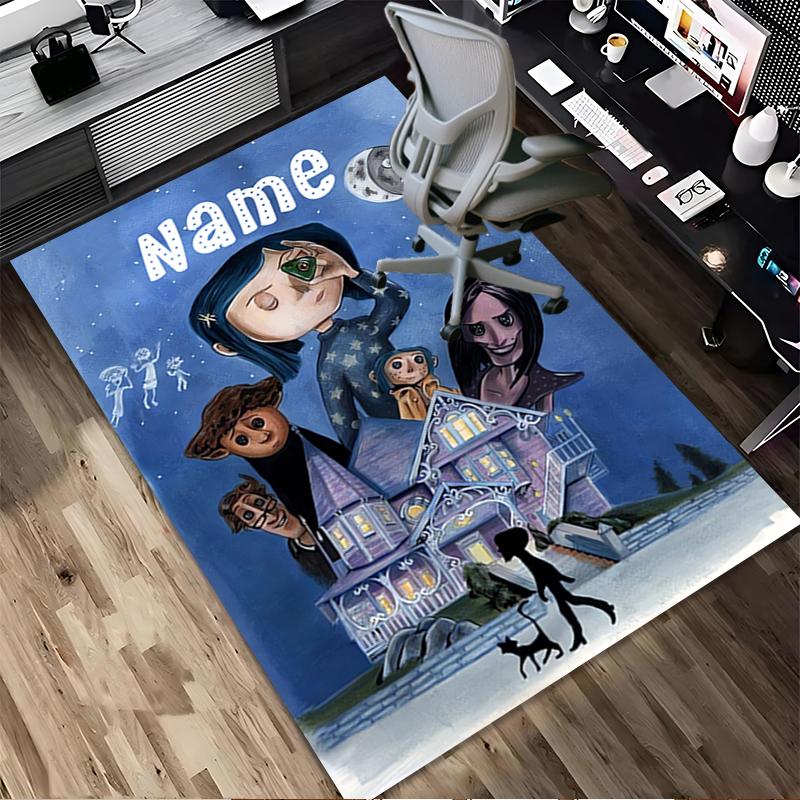 Personalized Name Magic Night Living Room Non-Slip Area Rug Soft Carpet for Bedroom Playroom Sofa Office Home Decor Doormat