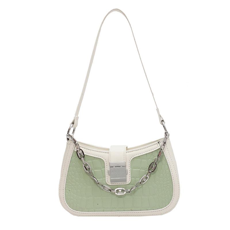 

Популярная сумка через плечо с контрастным каменным узором, простая модная дизайнерская сенсация, корейская цепочка, женская повседневная маленькая квадратная сумка