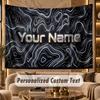 Abstract Geometric (1) Theme Personalized Tapestry Custom Name Text Wall Hanging Tapestry Home Background Decoration