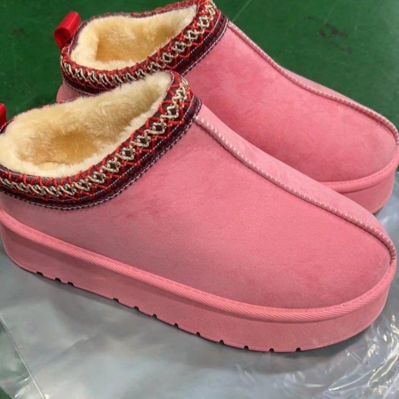 Suede Winter Slippers Women Casual Shoes Fur Slingback Short Boots Shalloe Platform Cotton Snow Shoes Warm Brand Mujer Zapatos