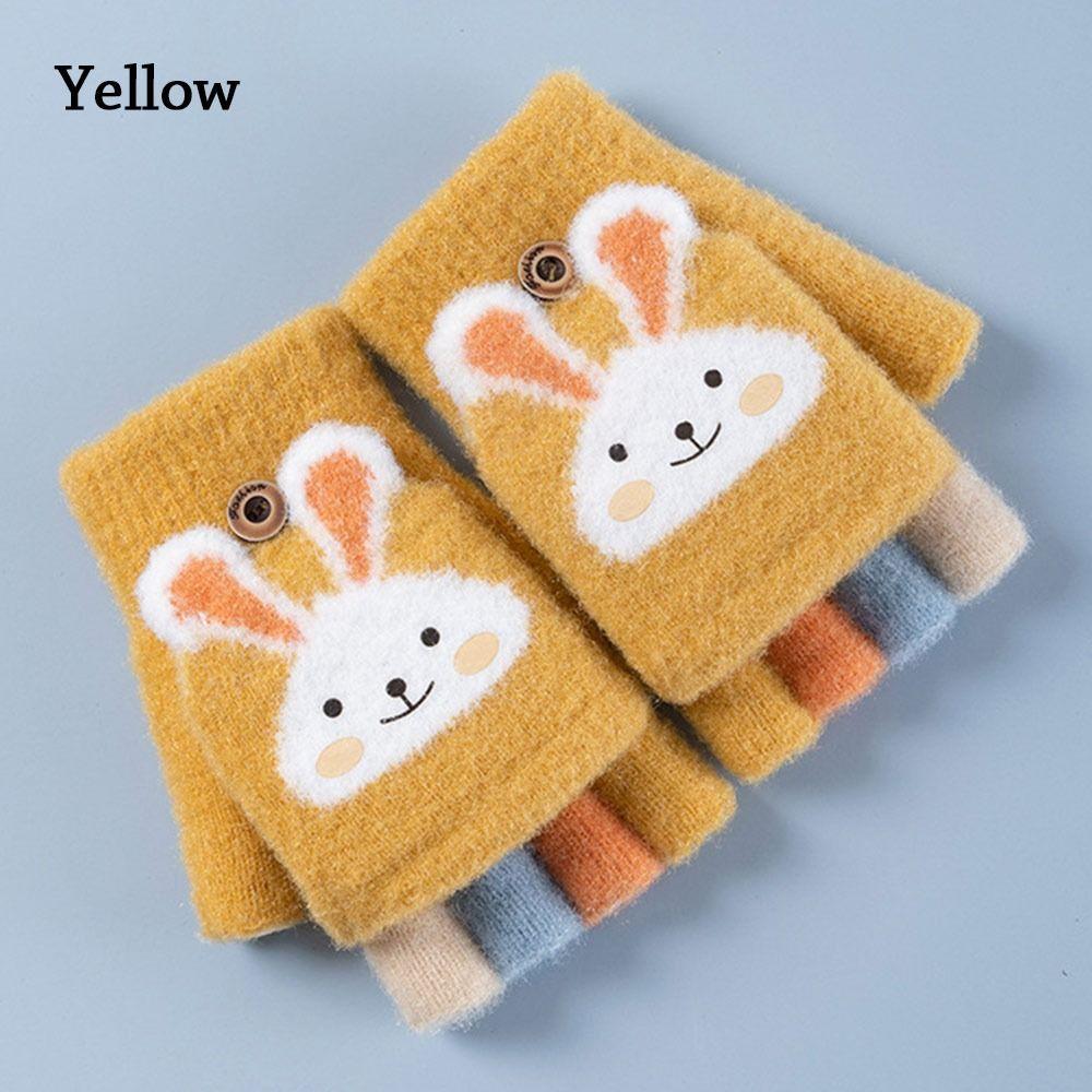 Baby Boys Girls Plush Soft Cute Thick Warm Knitted Mittens Kids Gloves