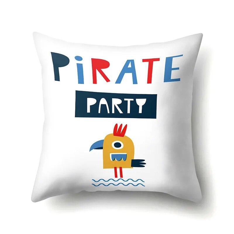 Ocean Pillowcase Car Lumbar Pillow  Cushion Sofa  Toon Pattern