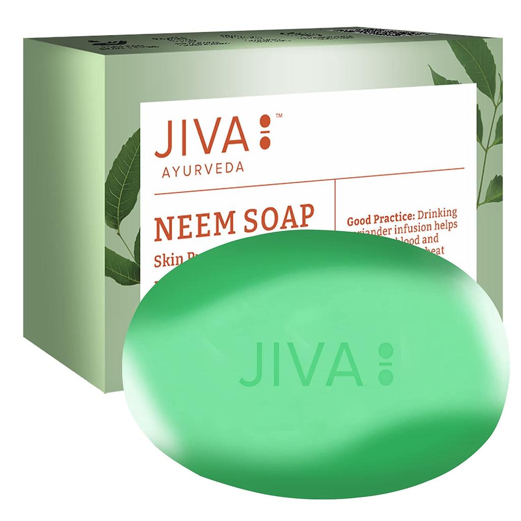 Jiva Ayurveda Neem Soap 100gm X Pack of 7 Deep Cleansing Anti Oil Acne Control Bath Bar