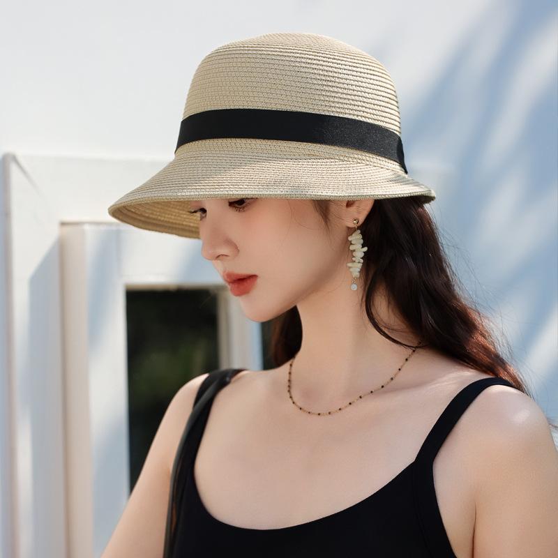 Summer Sunscreen Visor Children Summer Fashion Straw Hat Big Brim Shows Small Face