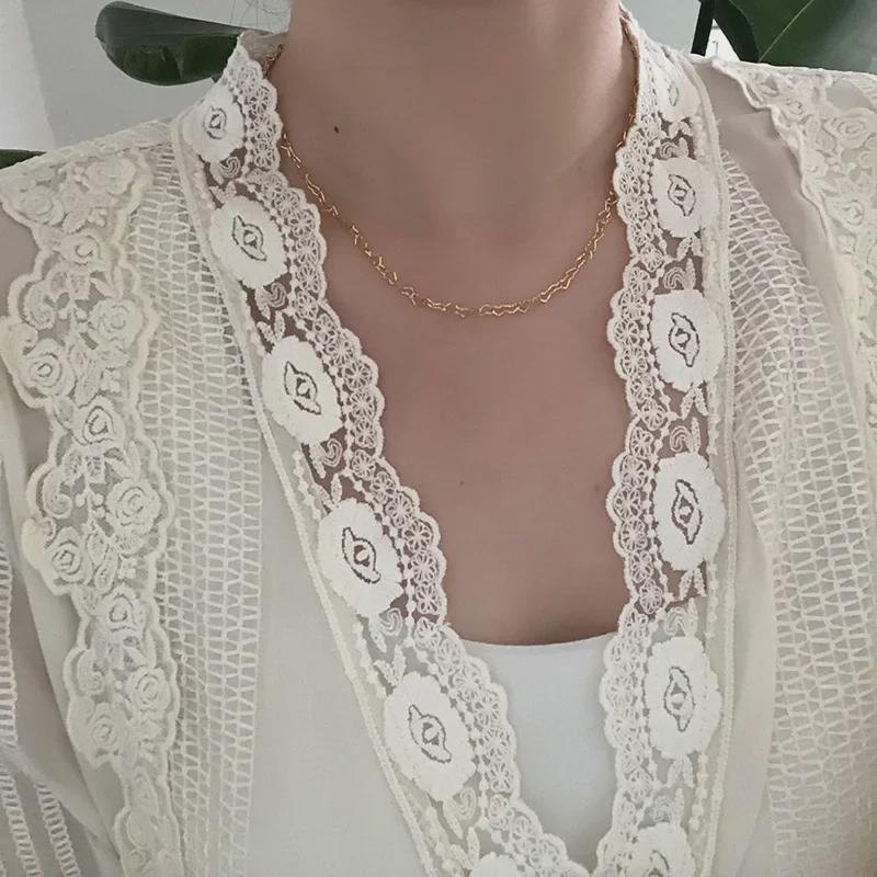 Colier și brățară XL363 Love Chain din titan, placate cu aur de 18K, perfecte pentru iubiți