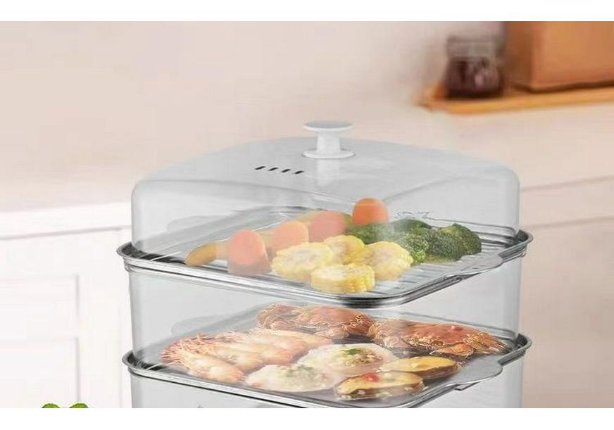 Smart Electric Steamer: Multi-functional, Three-layer Breakfast Maker with Temperature Control and Auto Power Off