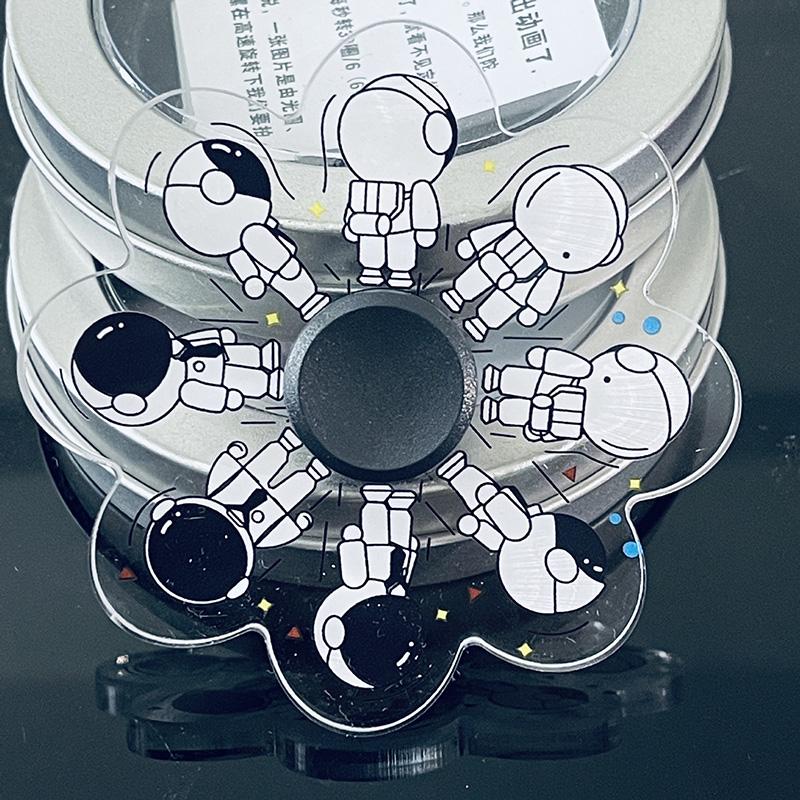 Hand Spinner Running Small Figure Fingertip Gyro Visual Illusion Decompression Toy Children'S Creative Dynamic Rotation