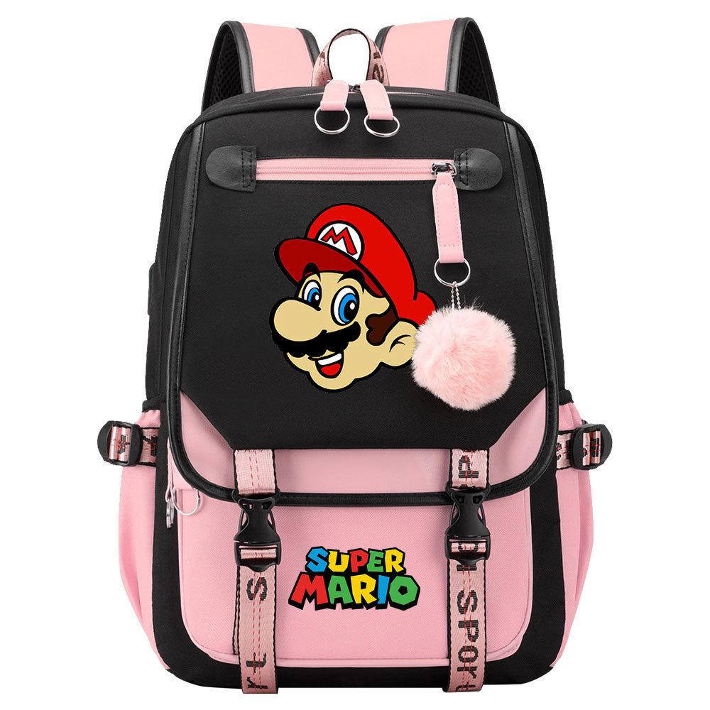Super Printed Usb Teen Student School Bag Men'S And Women'S Casual Webbing Flip Backpack