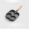 Frying Pan with 4 Holes - Non-stick Cast Iron Four-hole Egg Dumpling Pan - Deepened for Egg Buns - Non-stick Flat-bottom Pan - Egg Frying Gadget