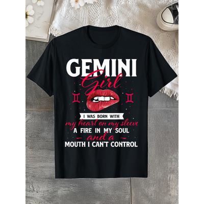 Zwilling Mädchen - Sternzeichen Horoskop Liebhaber Astrologie T-Shirt, Geeignet für Alle Männer und Frauen Outdoor Kurzarm-T-Shirts