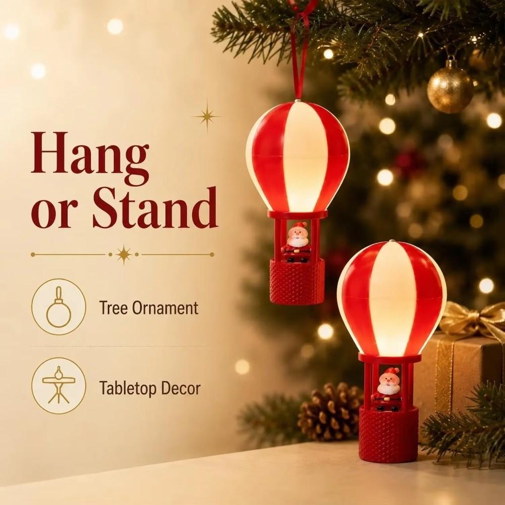 Luminous Hot Air Balloon Ornament Snowman LED Night Light Christmas Hanging Decoration Home