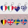 France Scotland Germany Country Love Heart Keychains Ring for Accessories Bag Pendant Key Chain Llaveros Ewelry Fans Gifts