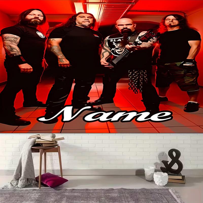 Personalized Slayer band Background Tapestry,Custom Name Birthday Party,Multifunctional Wall Decoration for Home Decor,Various Occasions