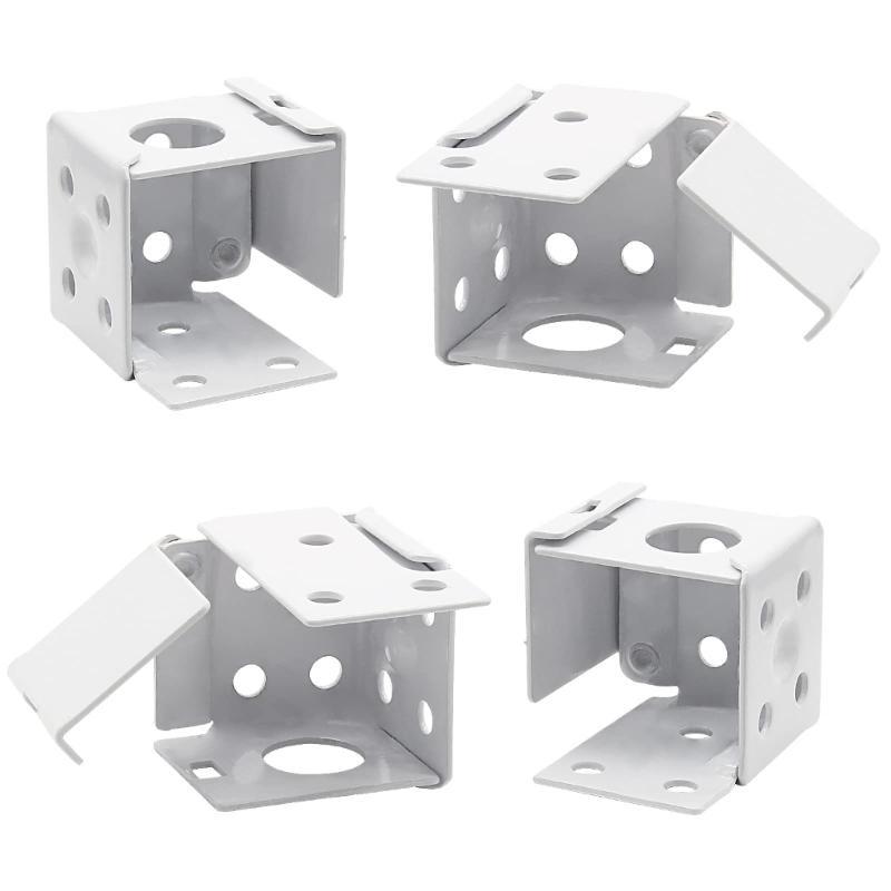 4Pcs Metal Blind Mounting Brackets in White 1 Inches Size for Installation and Stability