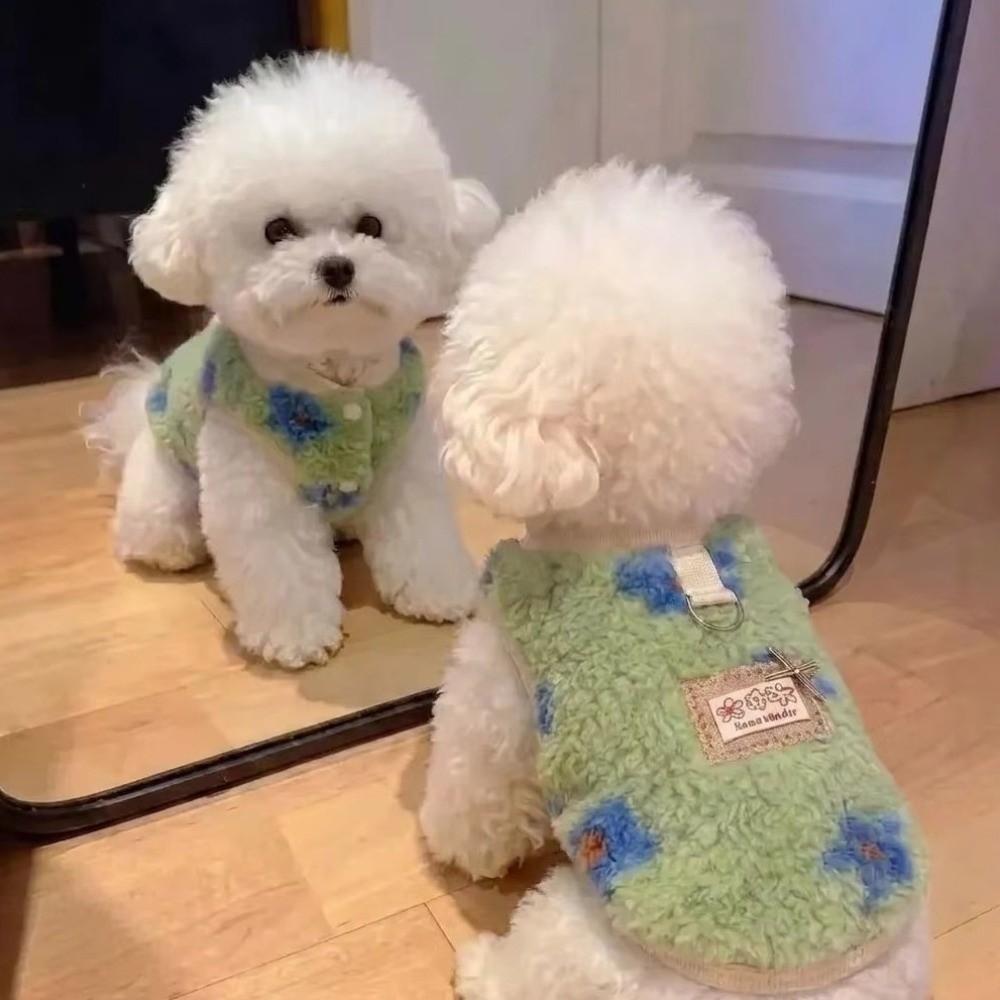 Fashion Warm Thicken Dog Coat Soft Plush Cozy Pet Fleece Coat Thick Fleece with D-ring Two-legged Pet Vest Outdoor Activity